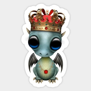 Cute Blue Dragon Wearing Crown Sticker